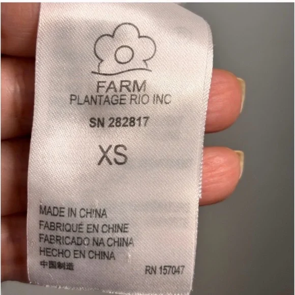 FARM Rio Eucalyptus Seed Fringe Detail Blouse XS NWT White Embroidered Boho Top - Picture 7 of 15